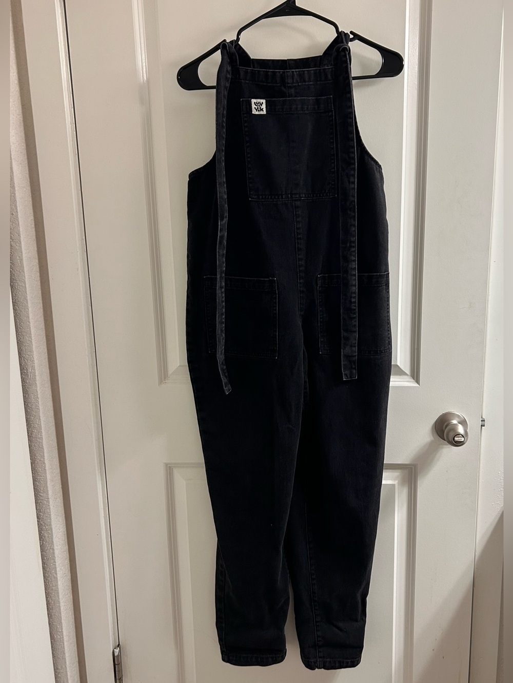 Lucy & Yak Original Denim Dungarees in Washed Black